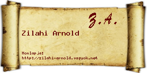 Zilahi Arnold névjegykártya